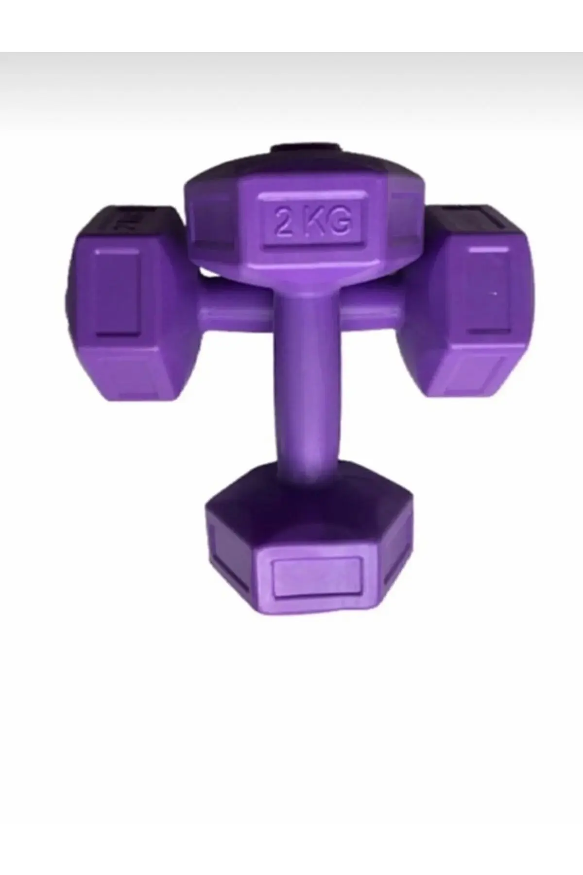 TRİTEX 2 Kg X 2 Adet Köşeli Mor Plastik Dambıl Ağırlık Seti