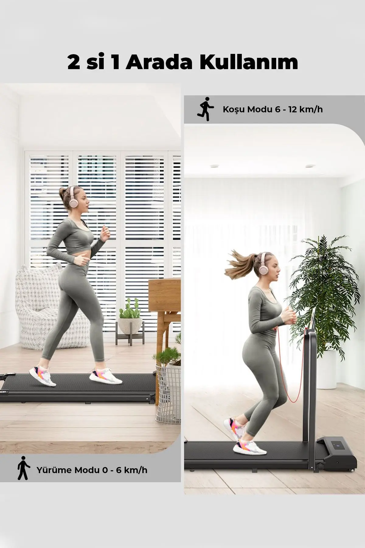 Uzaktan Kumandalı Katlanabilir Portatif Yürüme ve Koşu Bandı 12 Km Hız