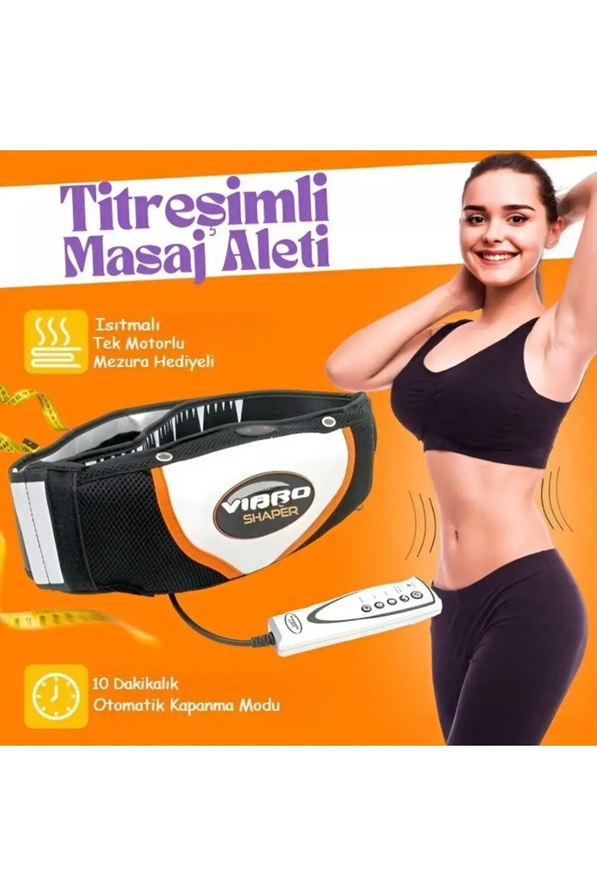 Vibro Shaper Masaj Egzersiz Kemeri Titreşimli Yardımcı Göbek Eritme Cihazı