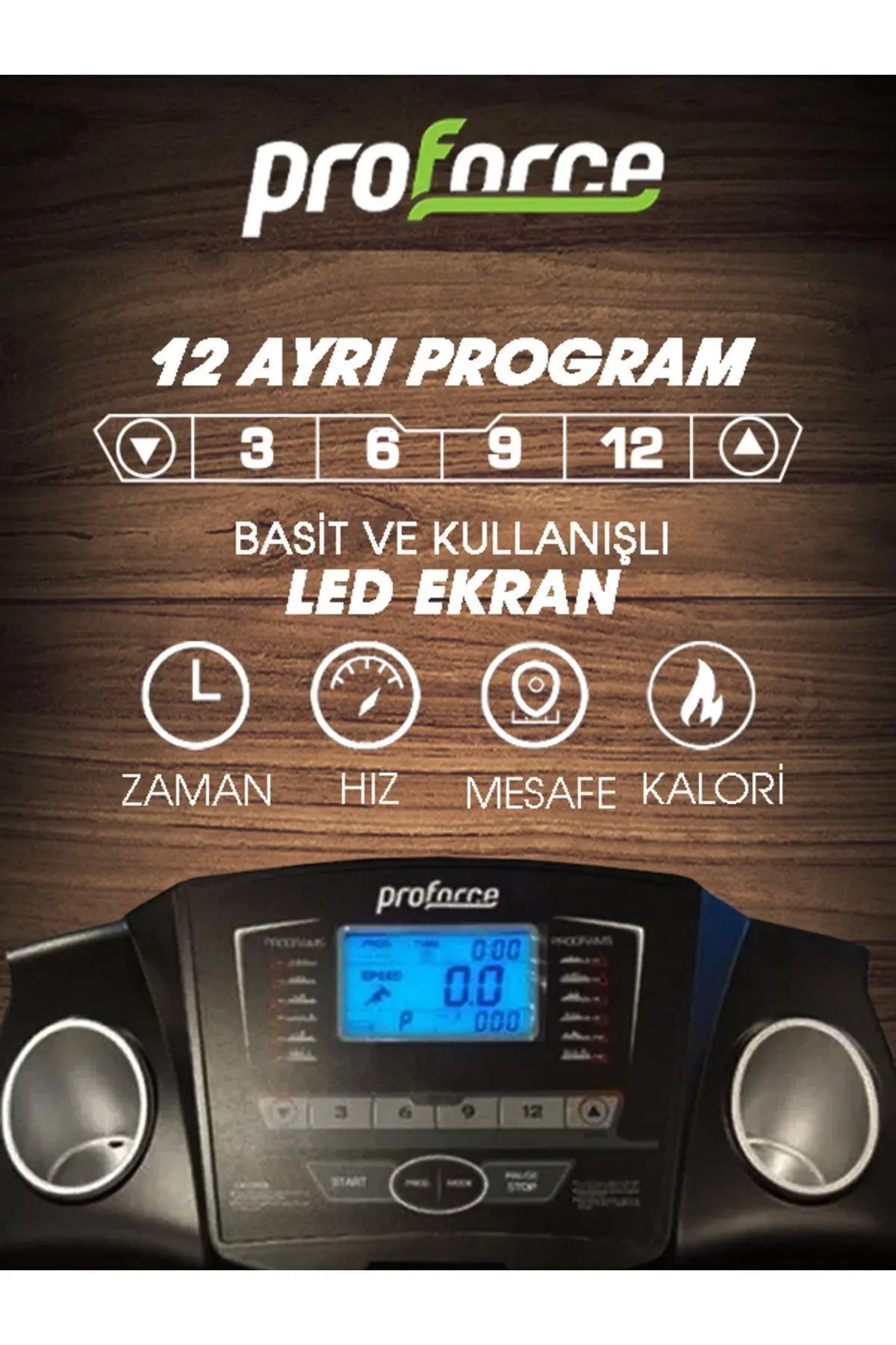 Pasifik Koşu Bandı - 2.25 Hp, Katlanılabilir, Kolay Kurulum, Led Gösterge, 0.8-14 Km/sa