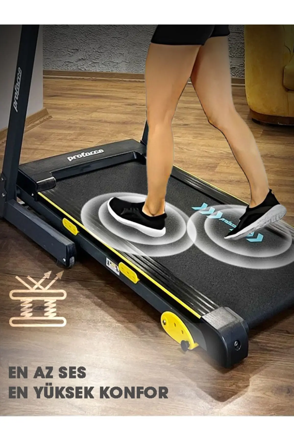 Pasifik Koşu Bandı - 2.25 Hp, Katlanılabilir, Kolay Kurulum, Led Gösterge, 0.8-14 Km/sa