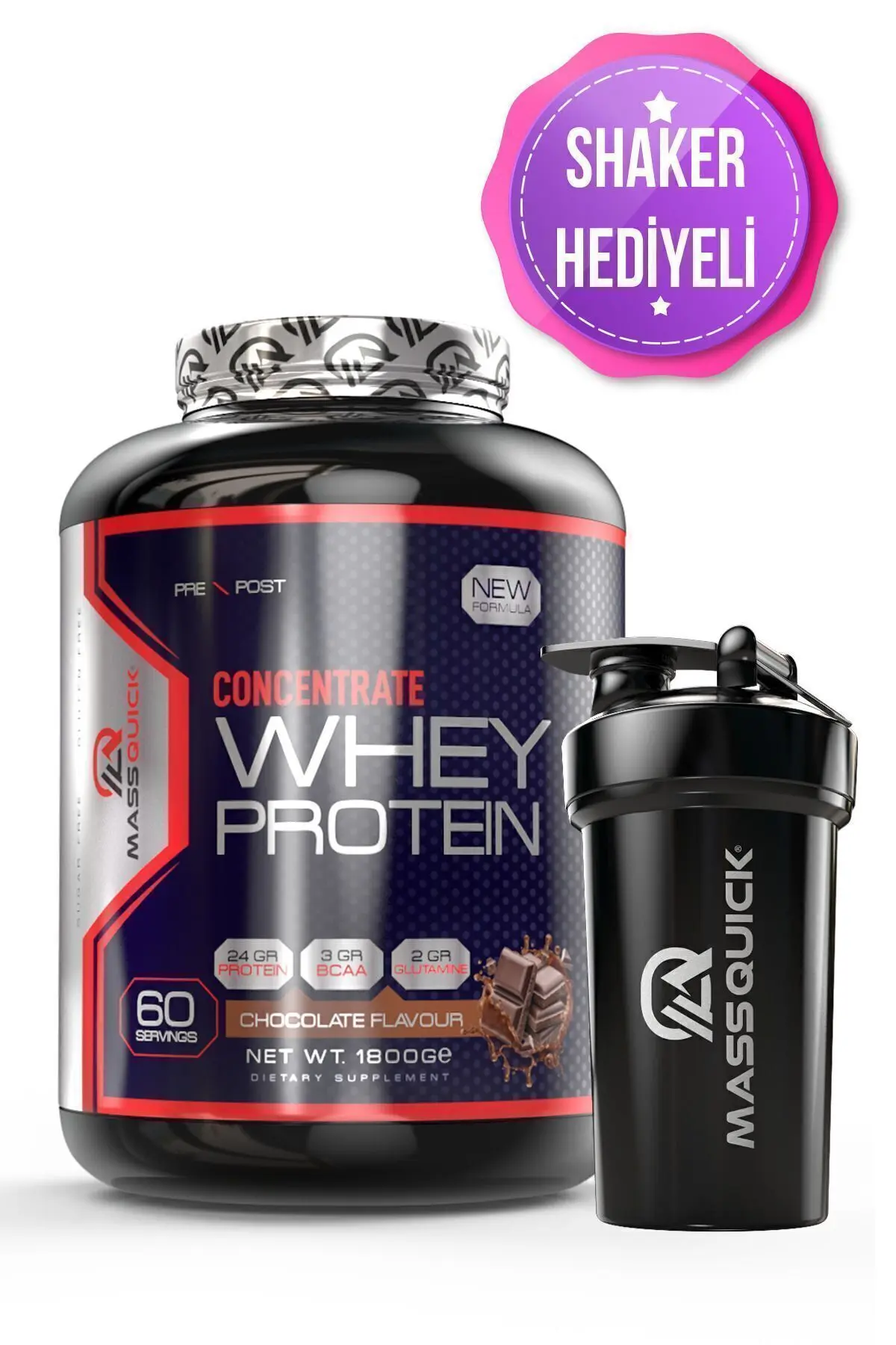 massquick Concentrate Whey Çikolata Aromalı Protein Tozu 1800gr 60 Servis