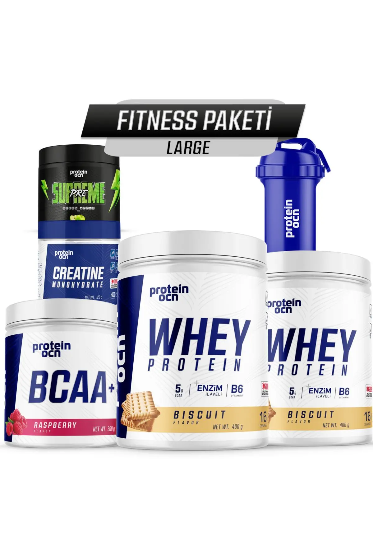 Proteinocean Fıtness Paketi Large - Bisküvi Ahududu