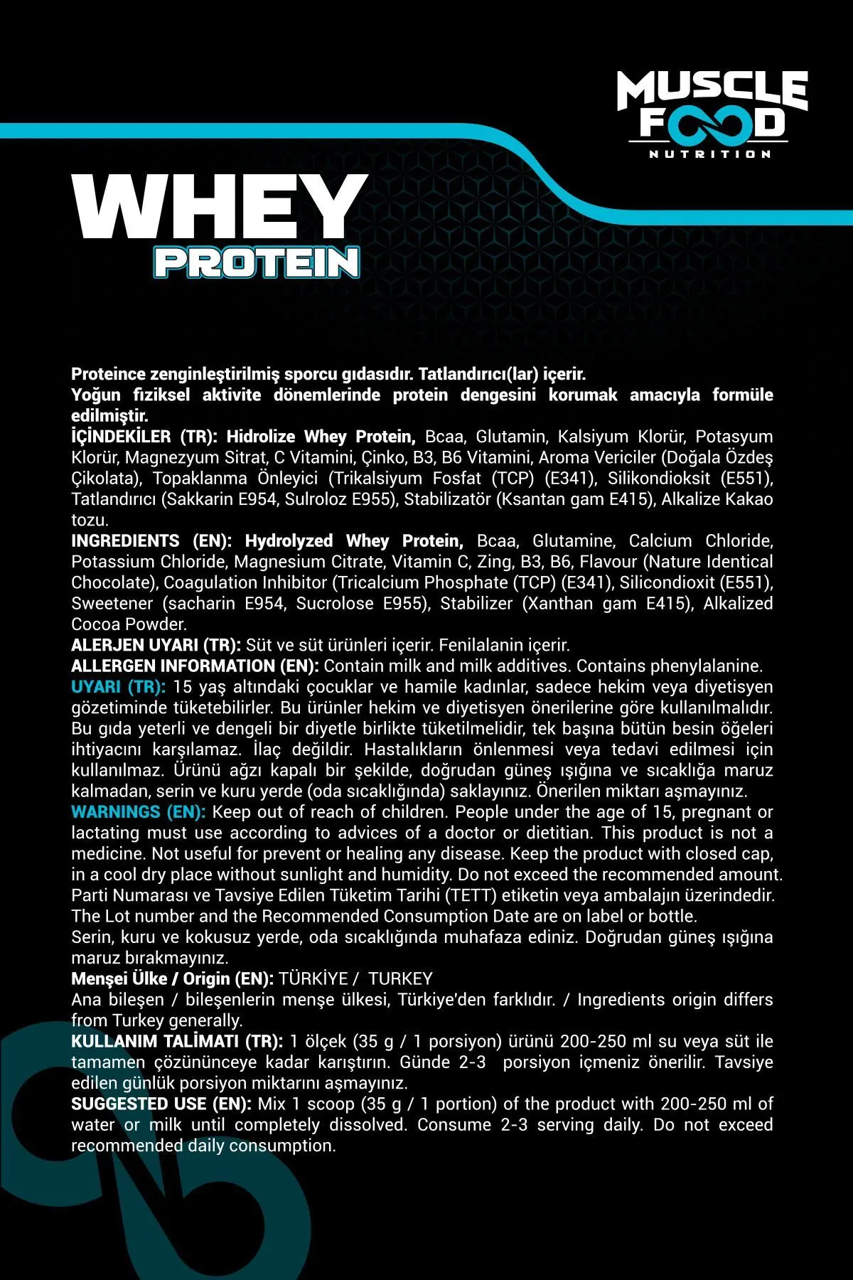 Concentrate Whey Çikolata Aromalı Protein Tozu 2275gr 65 Servis