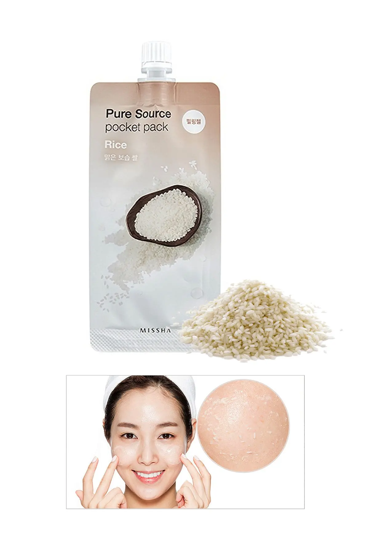 Missha Ölü Deri Arındırıcı Aydınlatıcı Pirinç Peelingi 10ml Pure Source Pocket Pack Rice