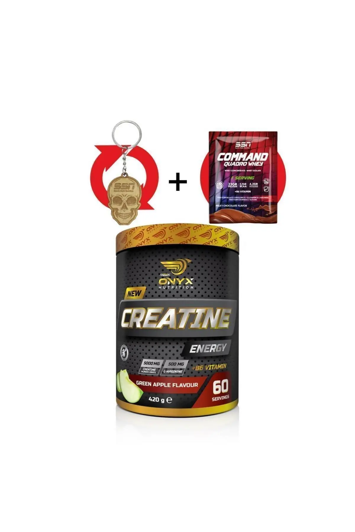 Onyx Nutrition Creatine Energy 420 gr (YEŞİL ELMA)