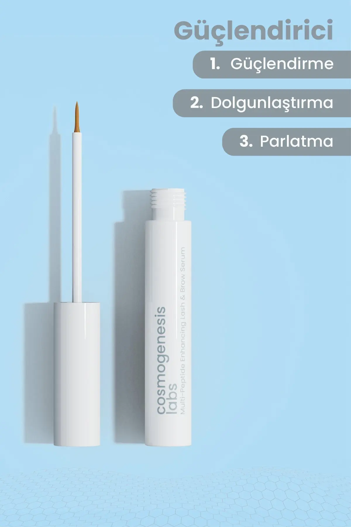 Güçlendirici Besleyici Su Bazlı Kaş Kirpik Serumu 3ml Vegan Doğal Içerik Dolgun Görünüm (1% BİOTİN)