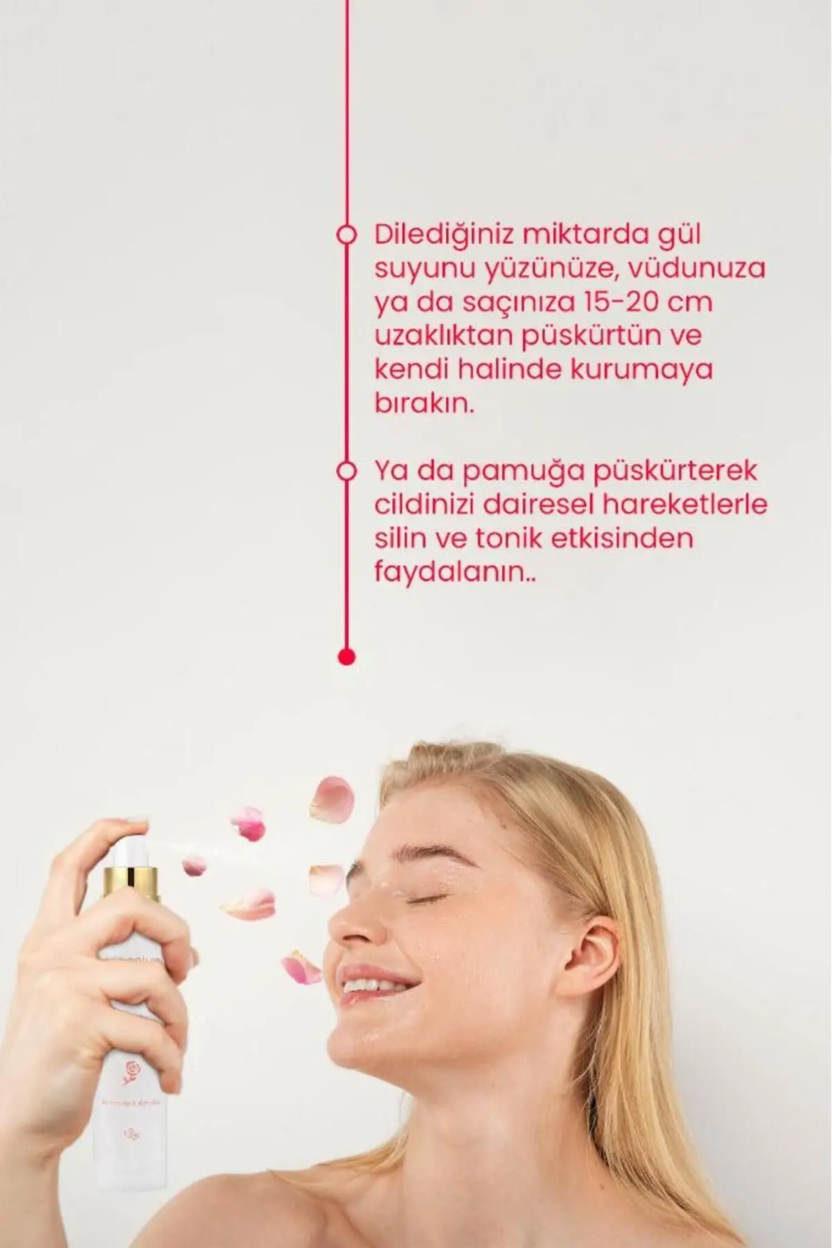 Gül Suyu Gözenek Sıkılaştırıcı Aydınlatıcı Ve Arındırıcı Tonik %100 Doğal Ve Saf 100 ml