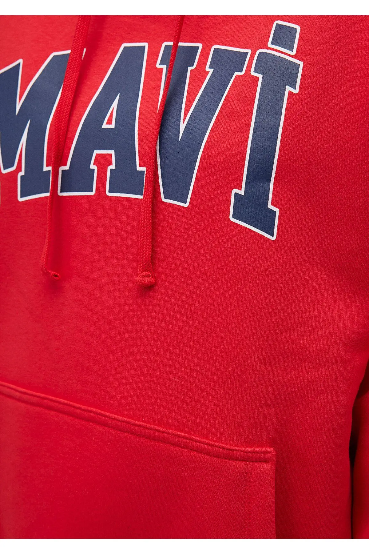 Logo Baskılı Kırmızı Kapüşonlu Sweatshirt Oversize/geniş Kesim 1600361-82054