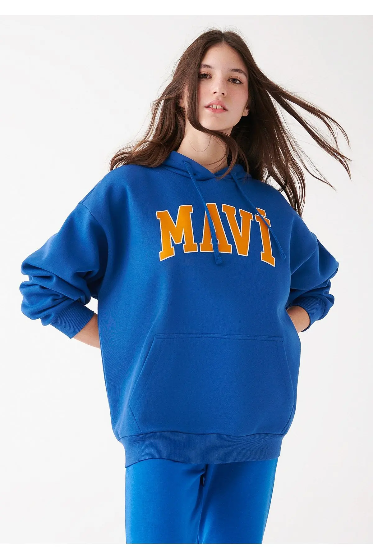 Logo Baskılı Kapüşonlu Sweatshirt Oversize/geniş Kesim 1600361-70770