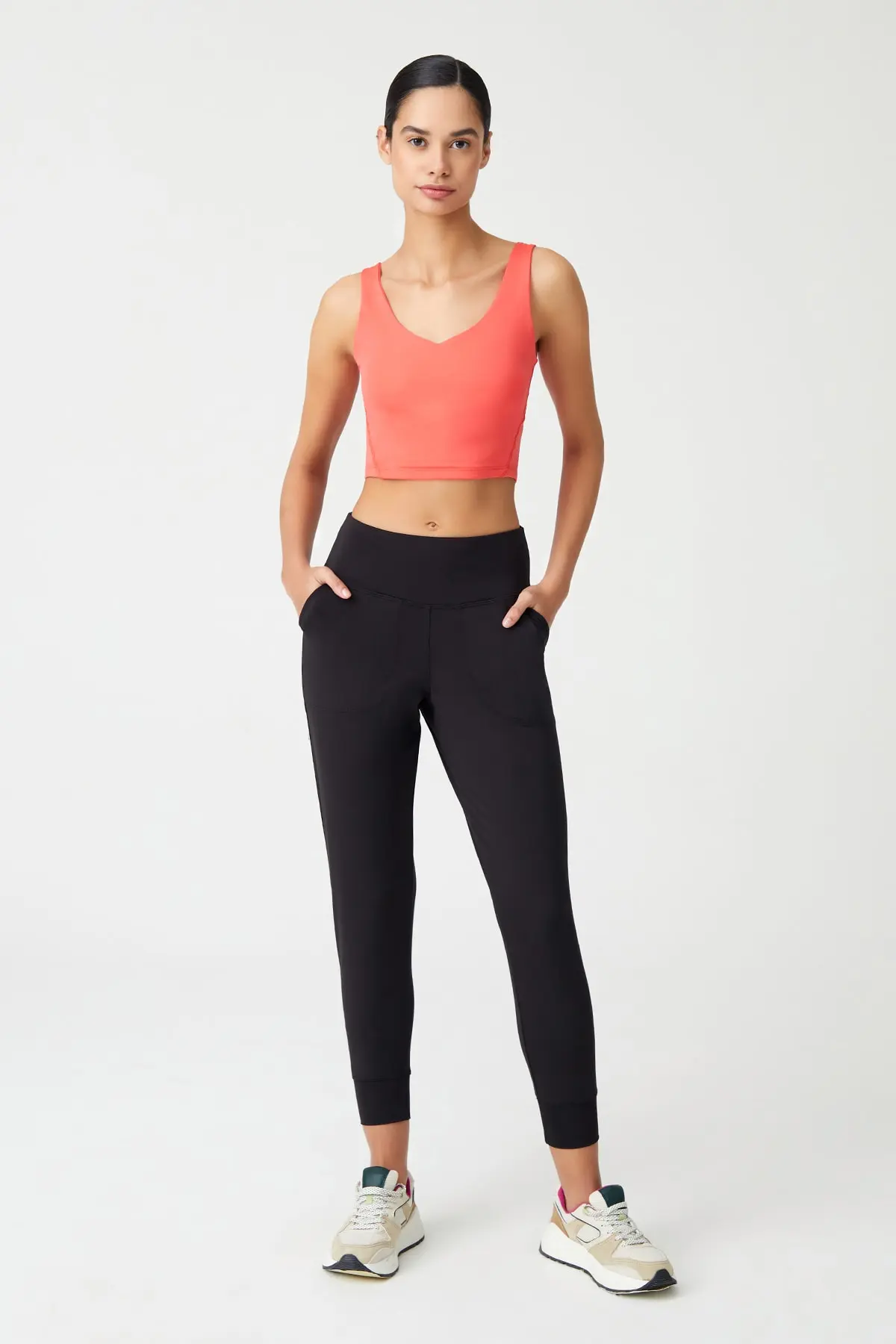 LOS OJOS Kadın Siyah Yüksek Bel Jogger Eşofman Altı Joggers