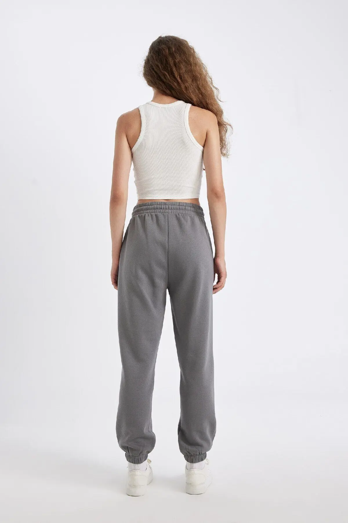 Jogger Standart Fit Esnek Bantlı Paça Uzun Boy Kalın Eşofman Altı S7370az24wn