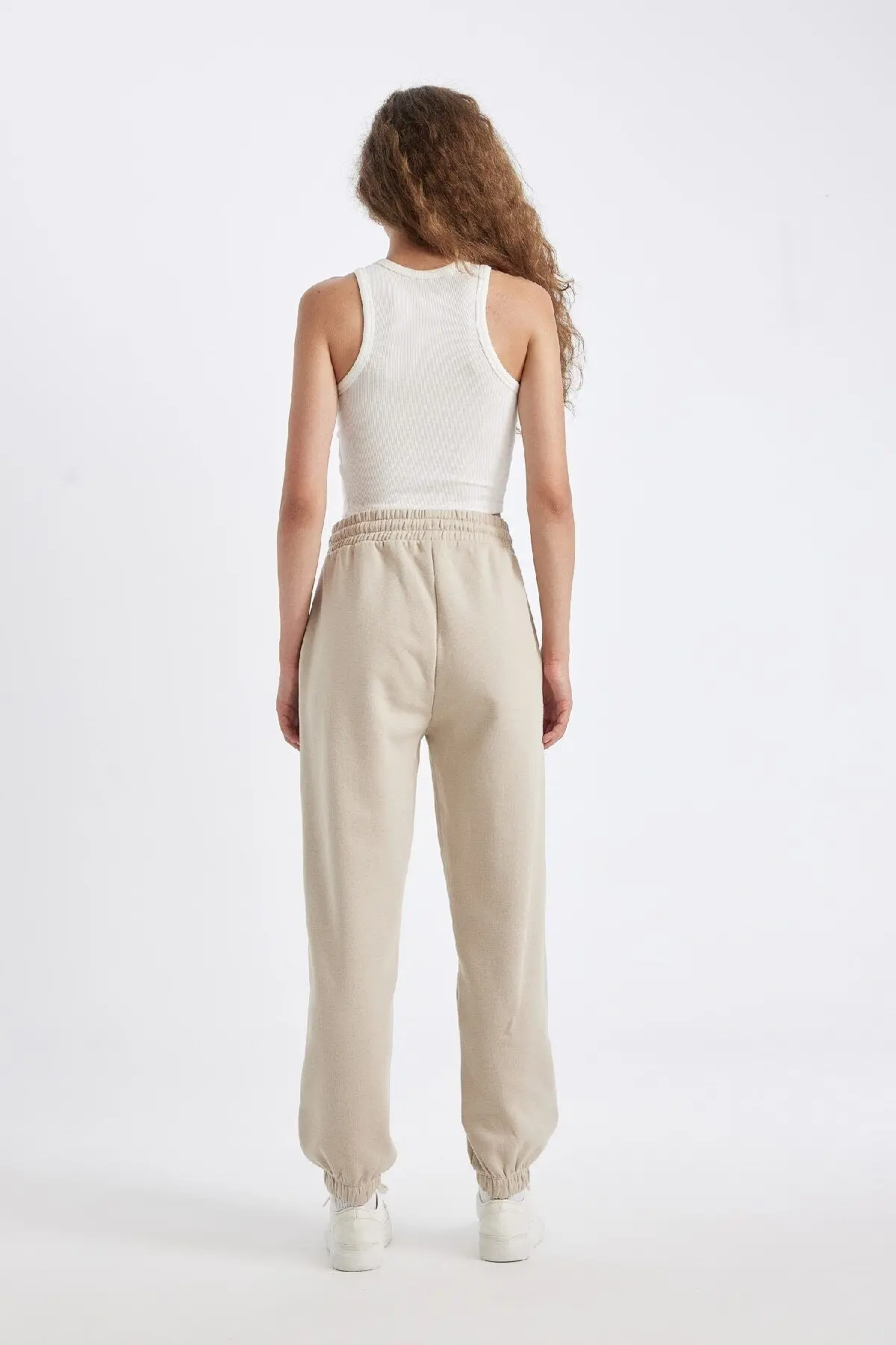 Jogger Standart Fit Esnek Bantlı Paça Uzun Boy Kalın Basic Eşofman Altı S7370az24wn