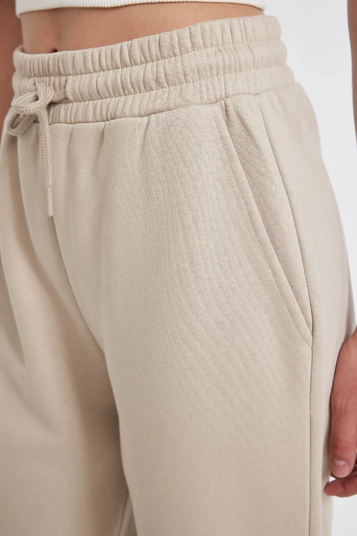 Jogger Standart Fit Esnek Bantlı Paça Uzun Boy Kalın Basic Eşofman Altı S7370az24wn