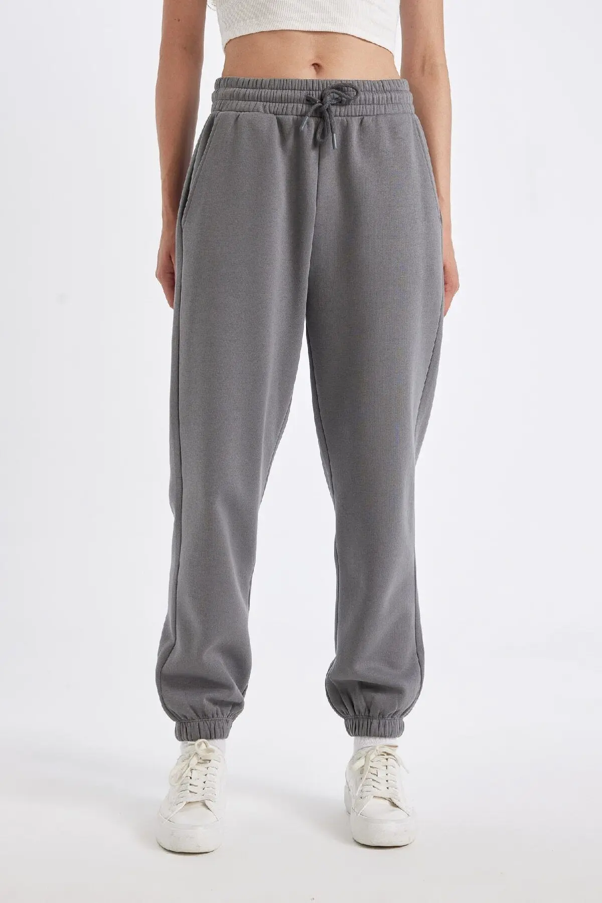 Jogger Standart Fit Esnek Bantlı Paça Uzun Boy Kalın Eşofman Altı S7370az24wn