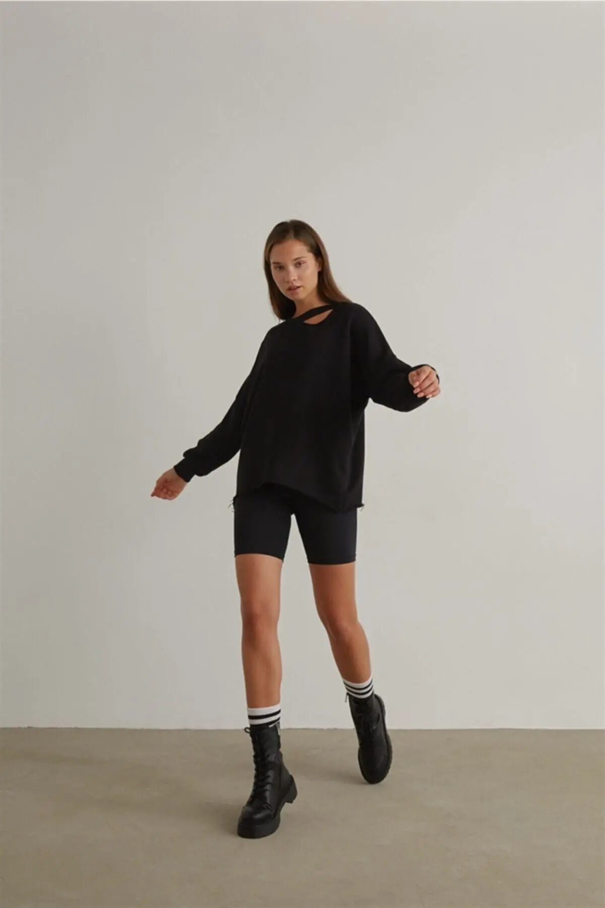 Yüksek Bel Toparlayıcı Etkili Mat Biker Tayt