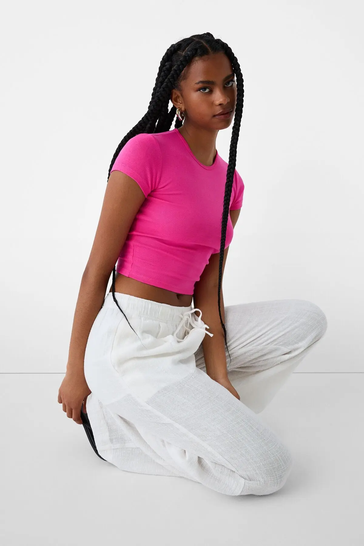 Kısa kollu bisiklet yaka t-shirt