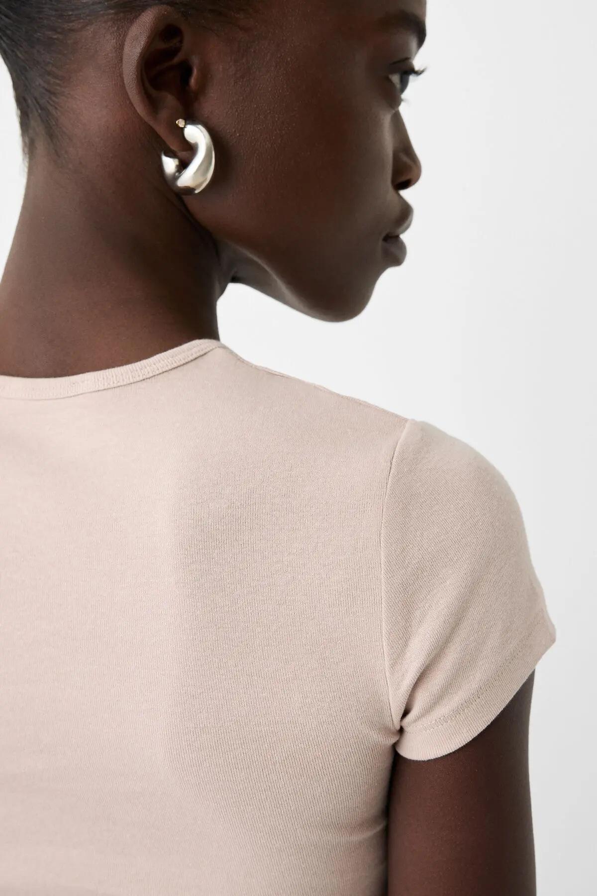 Kısa kollu bisiklet yaka t-shirt