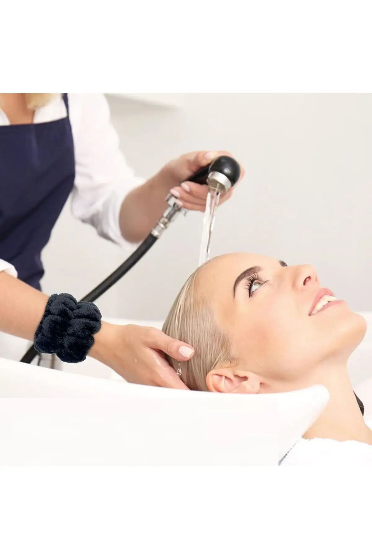 2 Adet Siyah Renkli Su Emici Havlu Bilek - Yuz Yıkama Kol Bandı Sporcu Spa Bileklik (TAKIM)