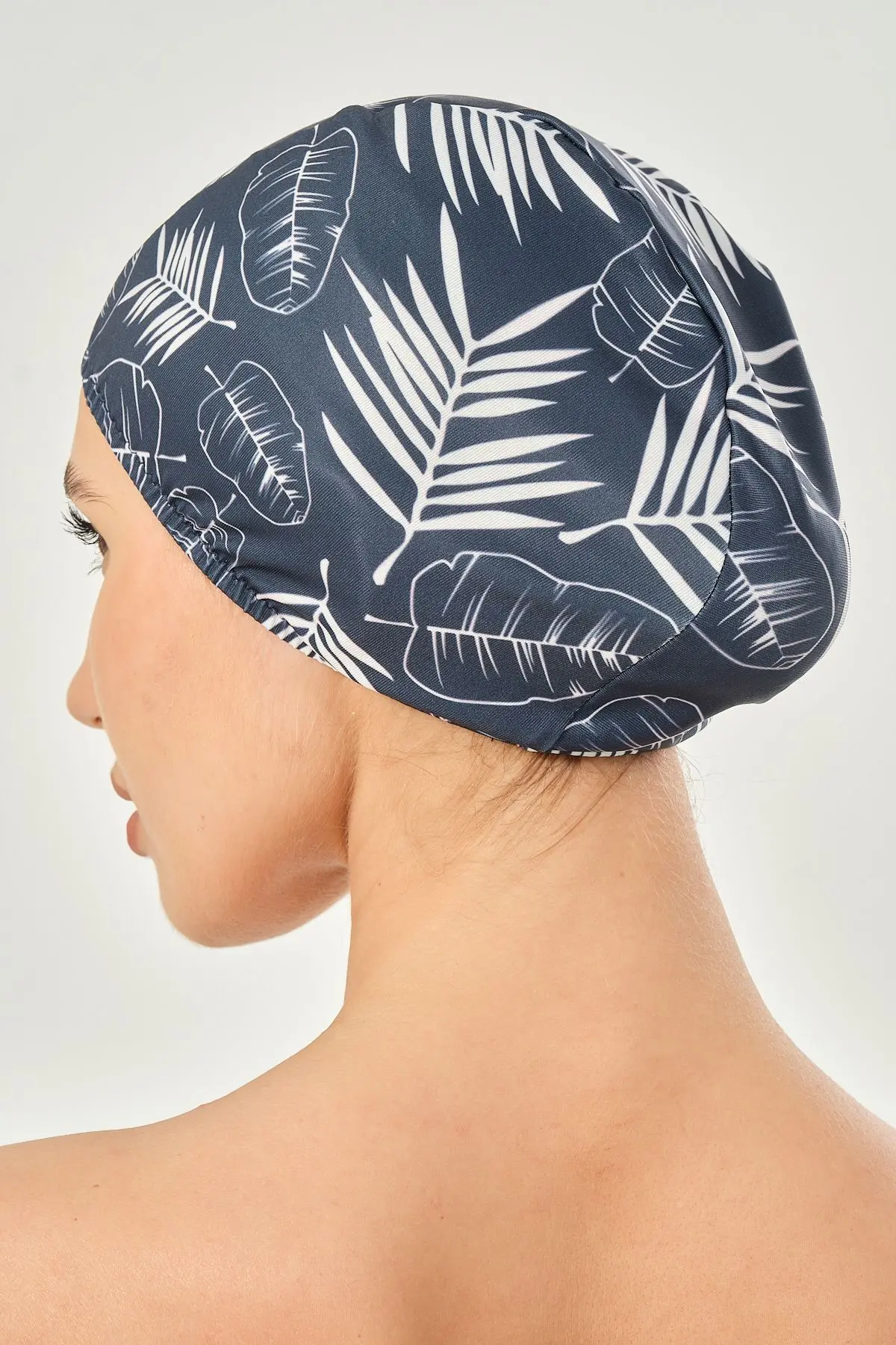 Likralı Bez Bone Yüzücü Deniz Havuz Bonesi Desenli Bez Bone