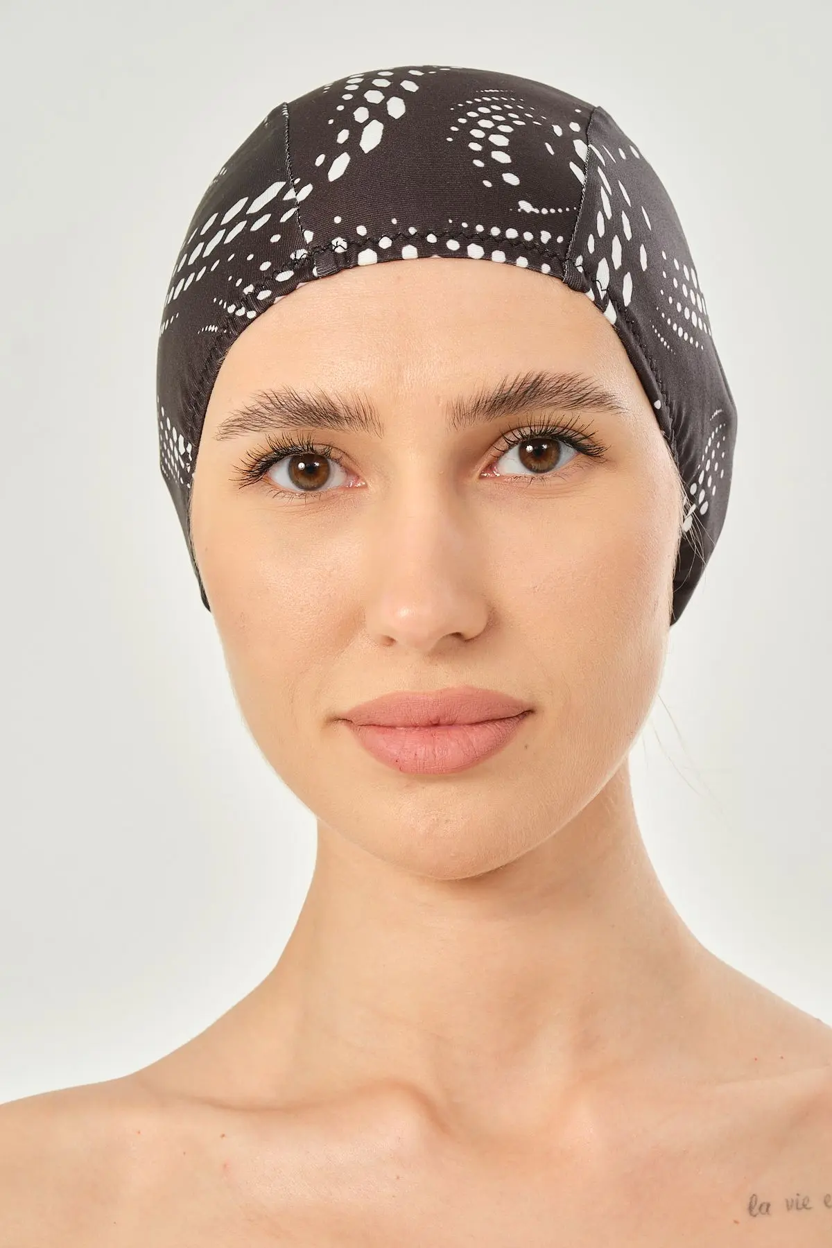 Likralı Bez Bone Yüzücü Deniz Havuz Bonesi Desenli Bez Bone