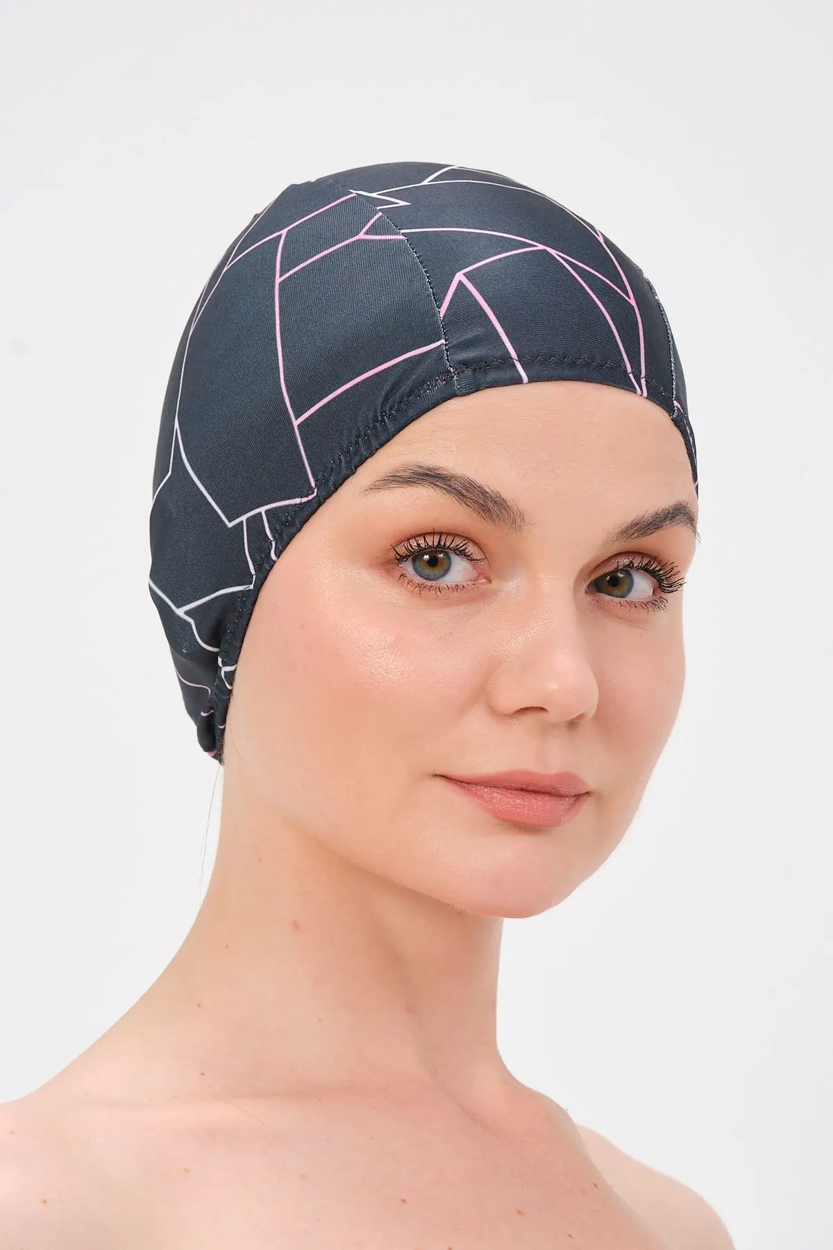 Likralı Bez Bone Yüzücü Deniz Havuz Bonesi Desenli Bez Bone