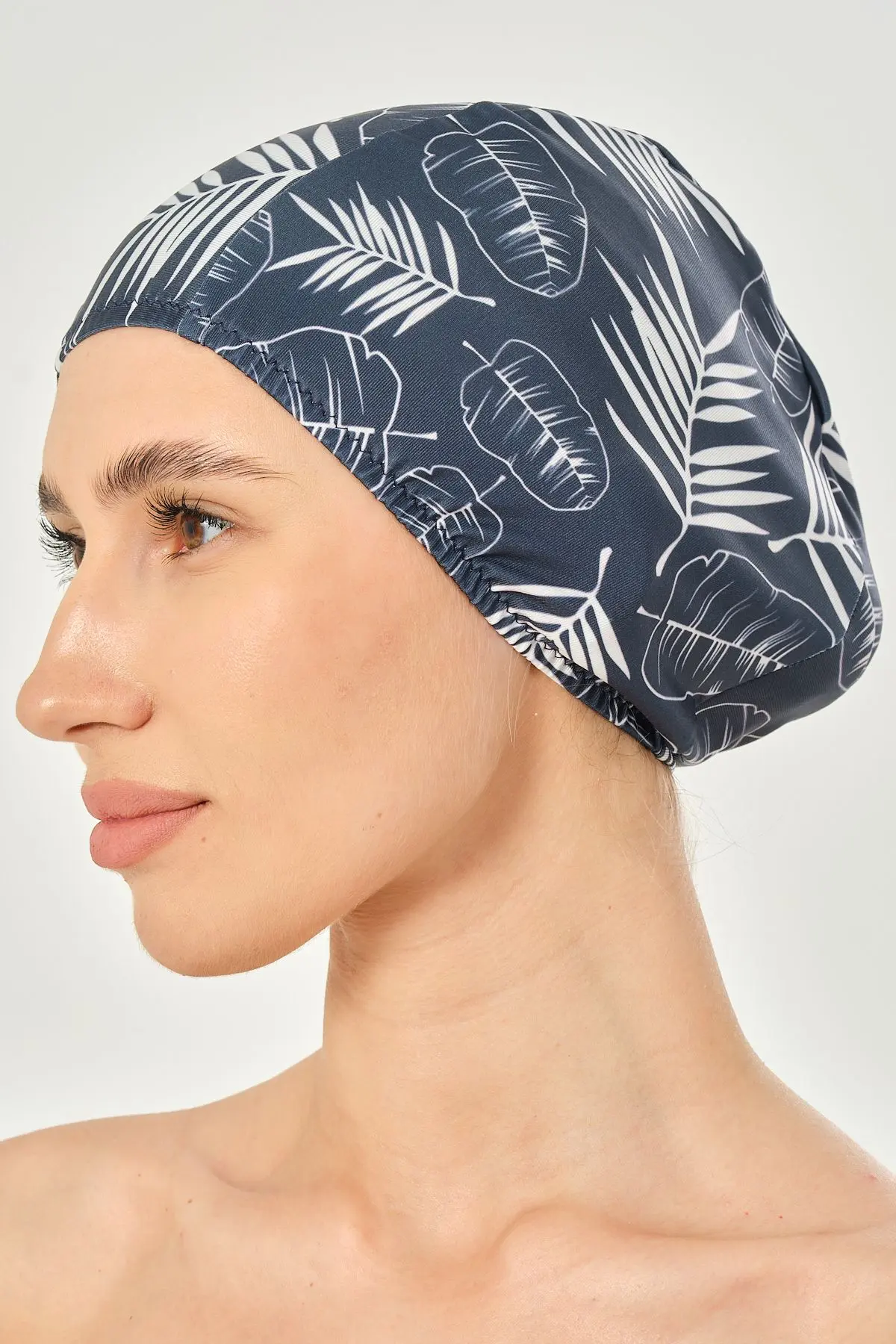 Likralı Bez Bone Yüzücü Deniz Havuz Bonesi Desenli Bez Bone