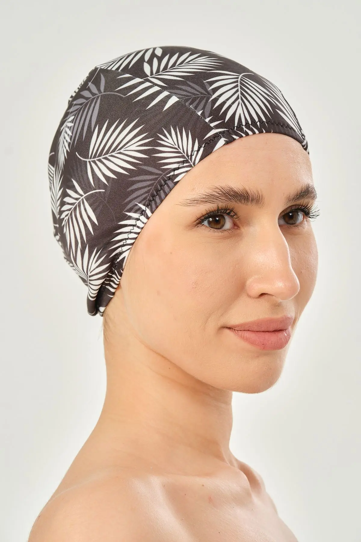 Likralı Bez Bone Yüzücü Deniz Havuz Bonesi Desenli Bez Bone