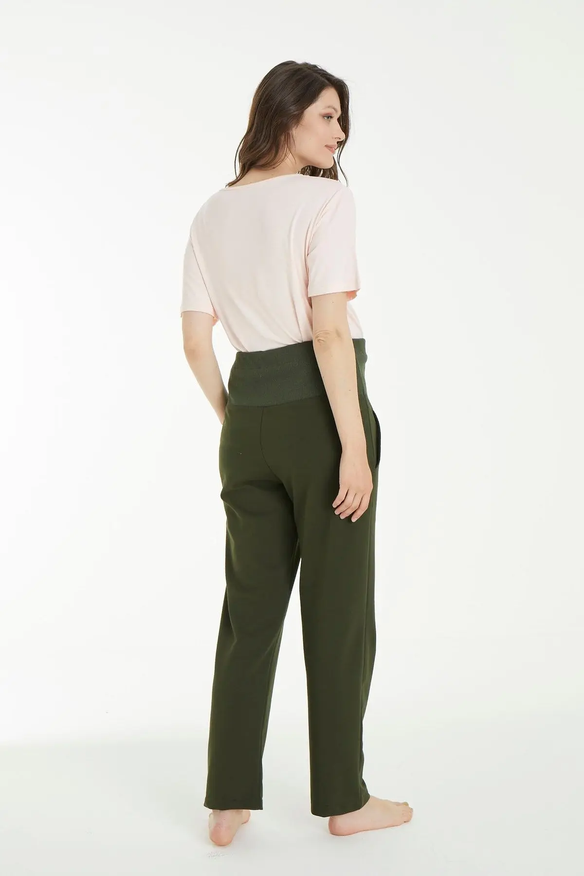 Haki Bel Ayarlanabilir Hamile Eşofman Altı