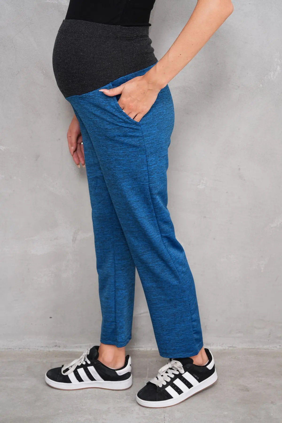 Lacivert Siyah Bel Ayarlanabilir Hamile Eşofman Altı