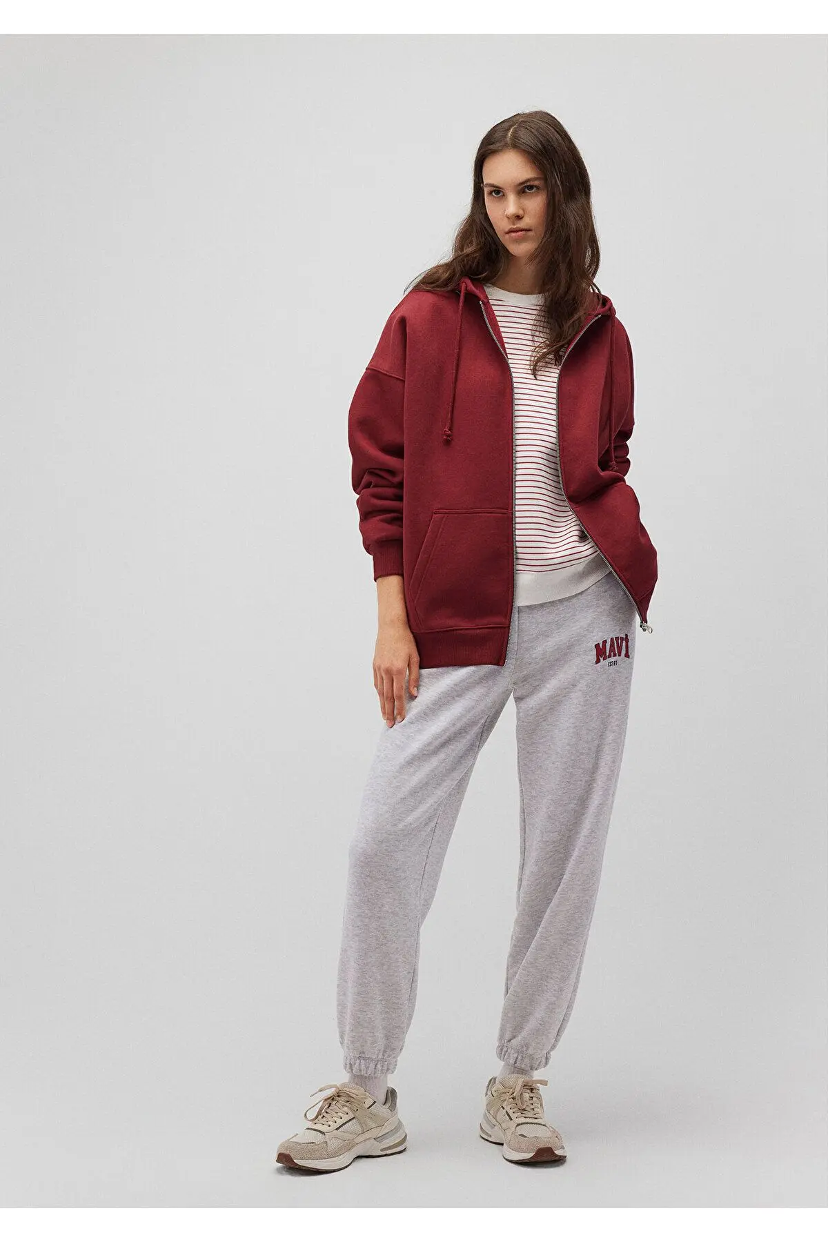 Mavi Logo Baskılı Gri Eşofman Altı 1010757-85438