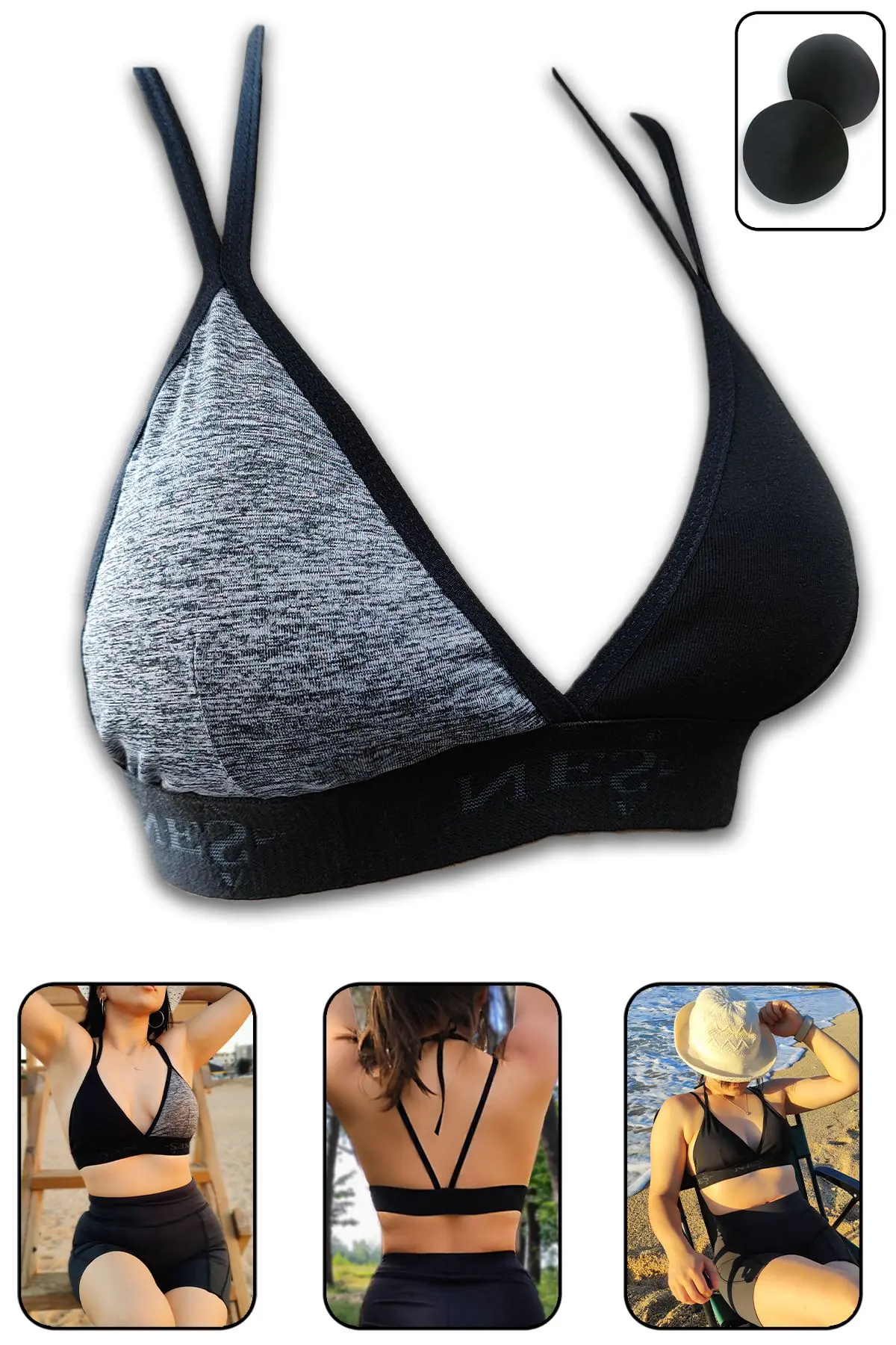 SHİBA Bikini Model Pedli Spor Sütyeni Çift Katlı Askılı Boyundan Bağlamalı Shb059240