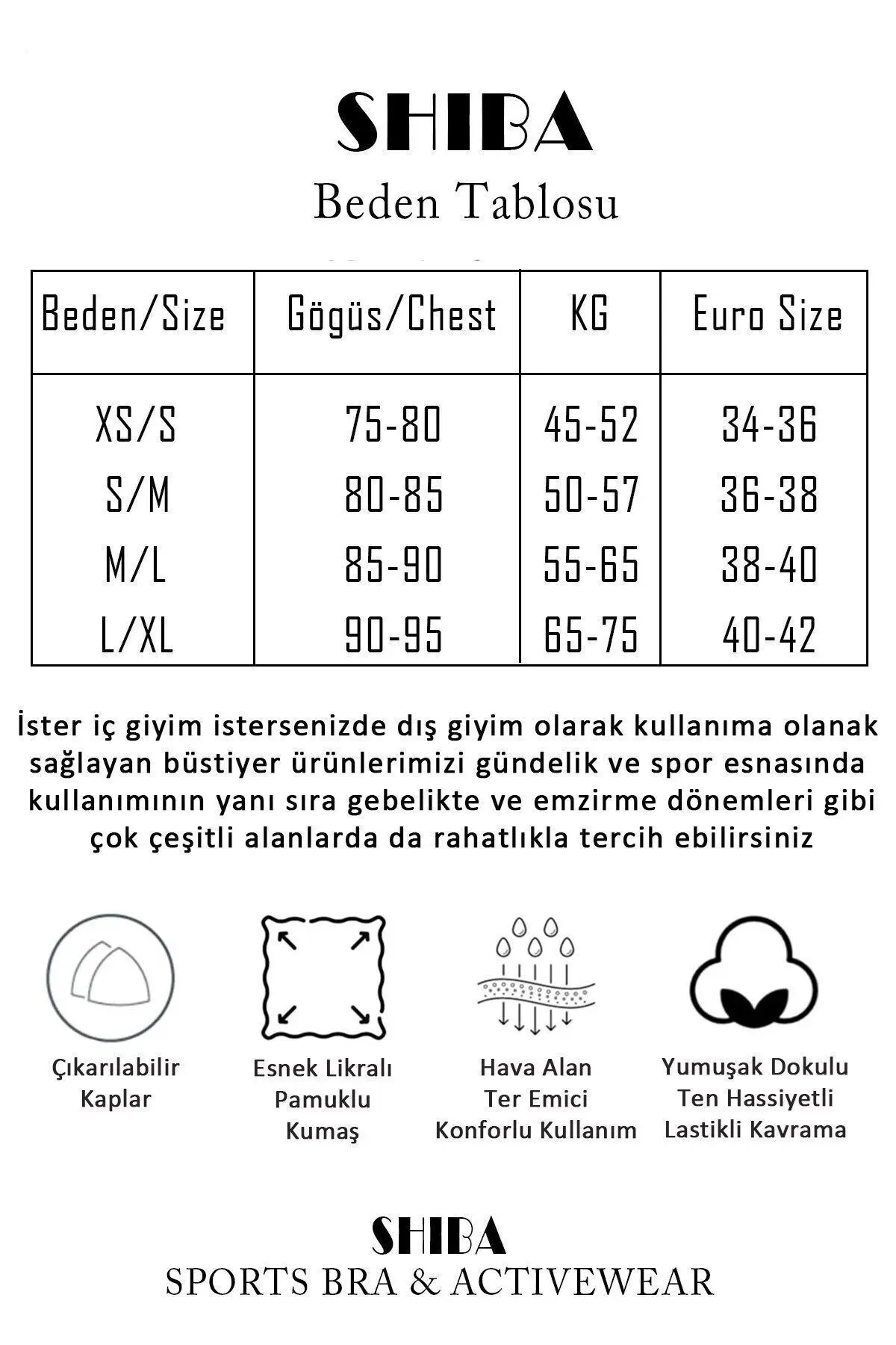 Sporcu Sütyeni Pedli Crop Büstiyer Çıkarılabilir Kaplı Yarım Atlet Shb144810
