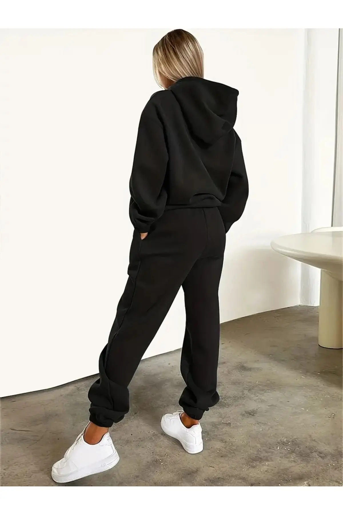 BÜYÜK BEDEN Eşofman Takımı Kadın - Kapüşonlu Sweatshirt & Jogger Eşofman Altı