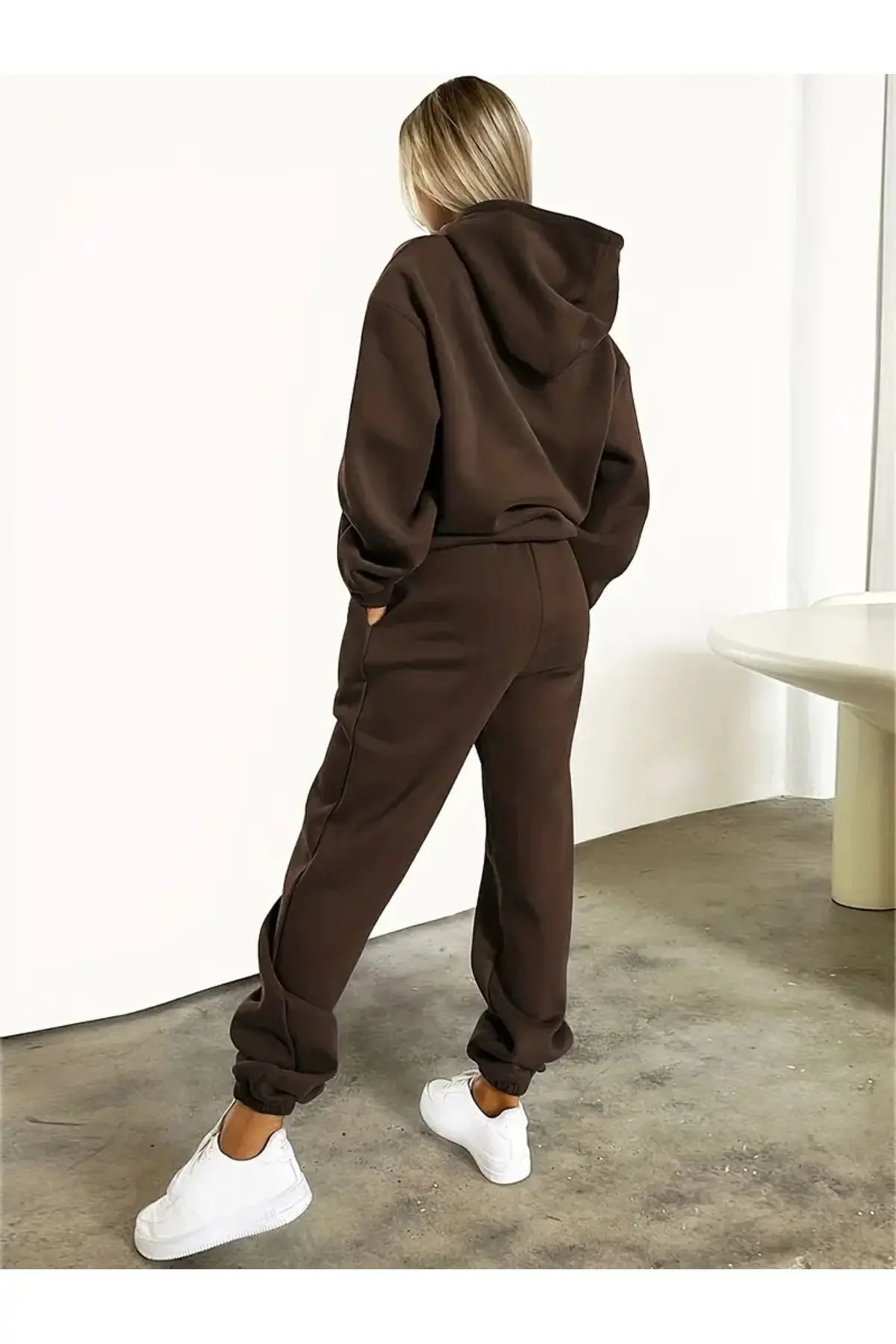 BÜYÜK BEDEN Eşofman Takımı Kadın - Kapüşonlu Sweatshirt & Jogger Eşofman Altı