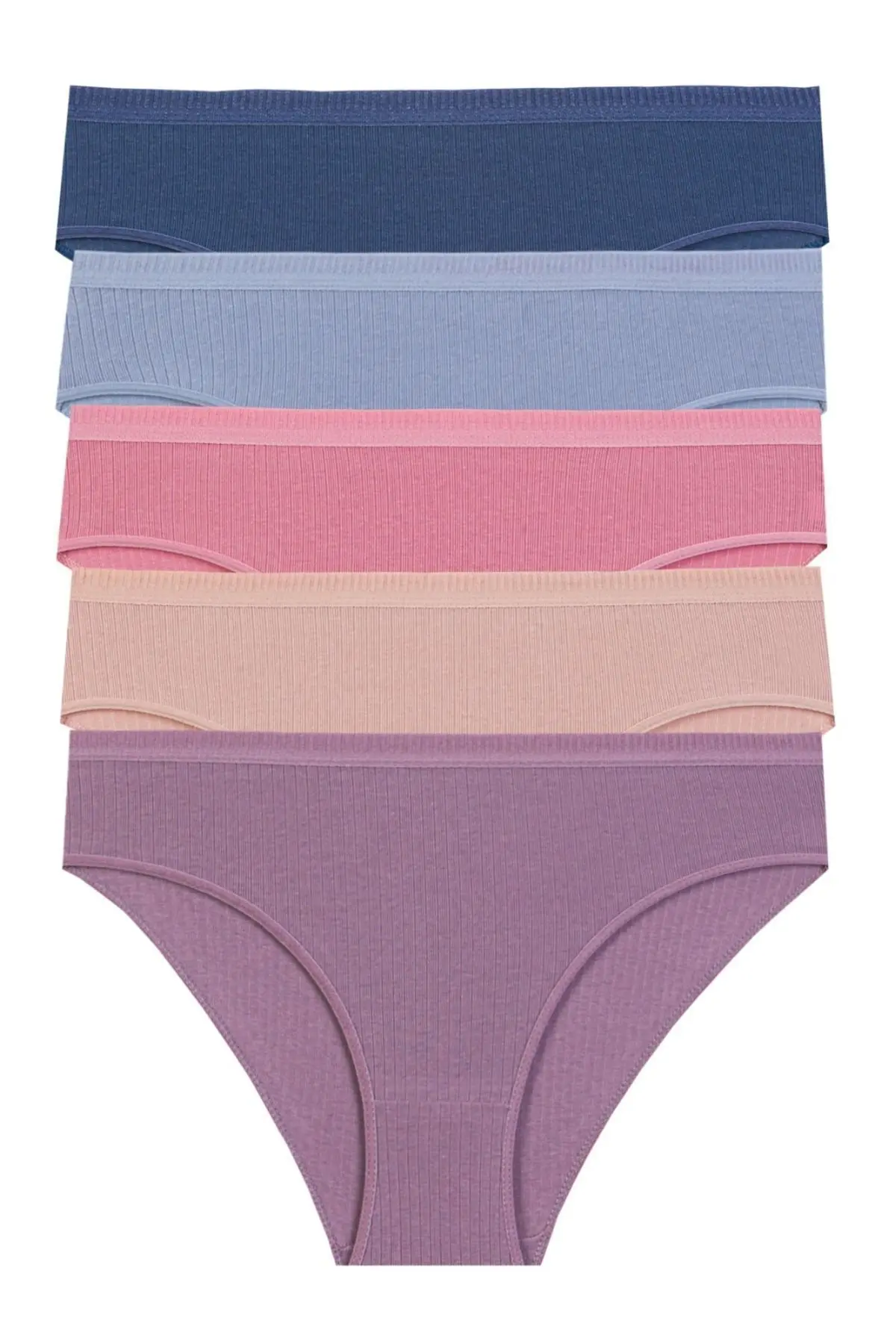 Miss Blue Moon Pamuklu Fitilli Lastikli Külot 5'li Paket 3450