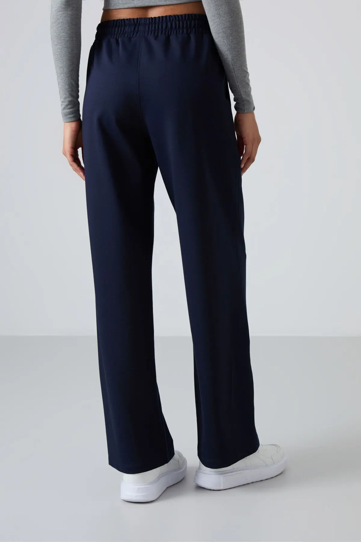 İndigo Yüksek Bel Cepli Rahat Form Geniş Paça Kadın Eşofman Alt - 94567