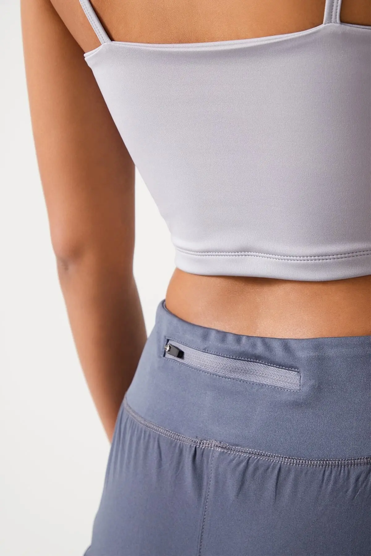 Kadın Antrasit 2 Katmanlı Spor Şort - Şortlu Tayt 2 in1