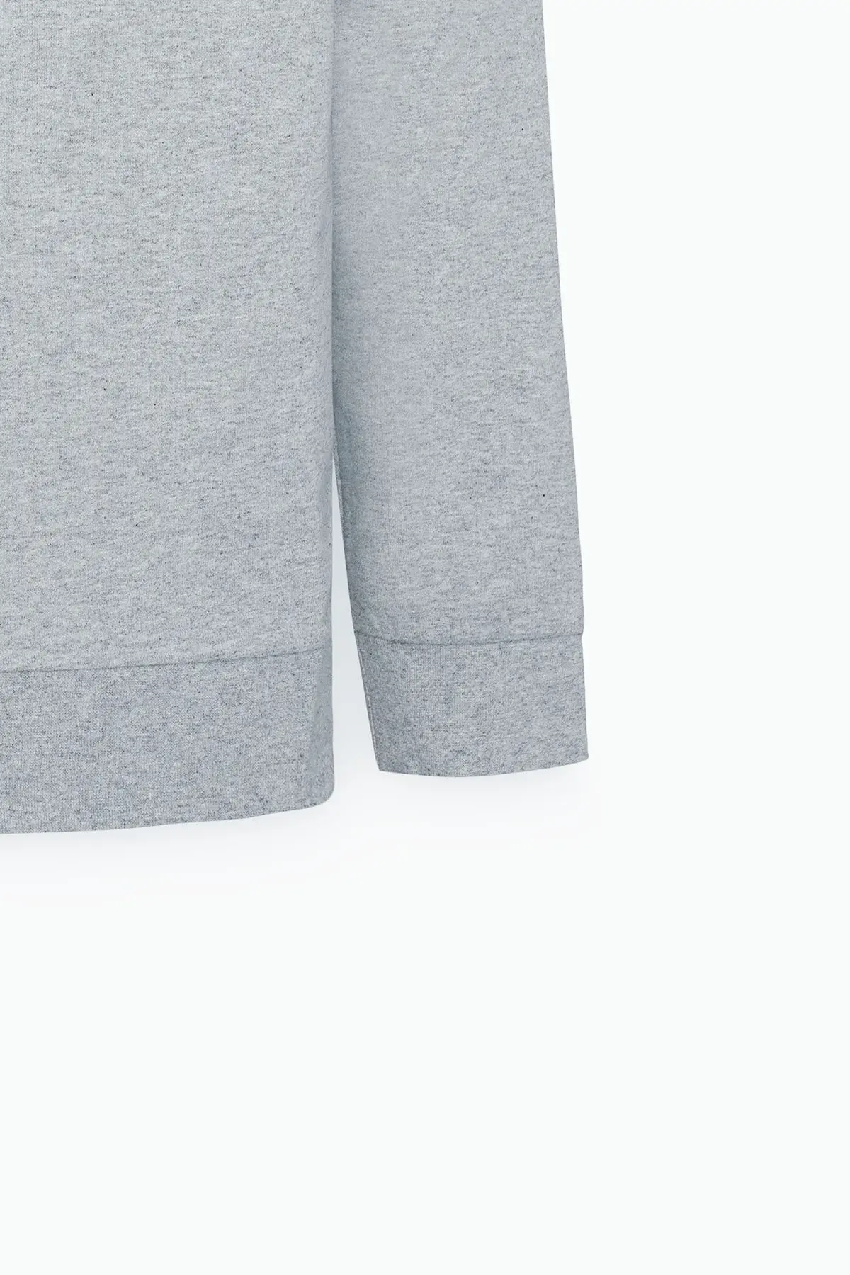 Erkek Gri Melanj Standart Fit Normal Kesim 2 İplik Pamuklu Bisiklet Yaka Sweatshirt