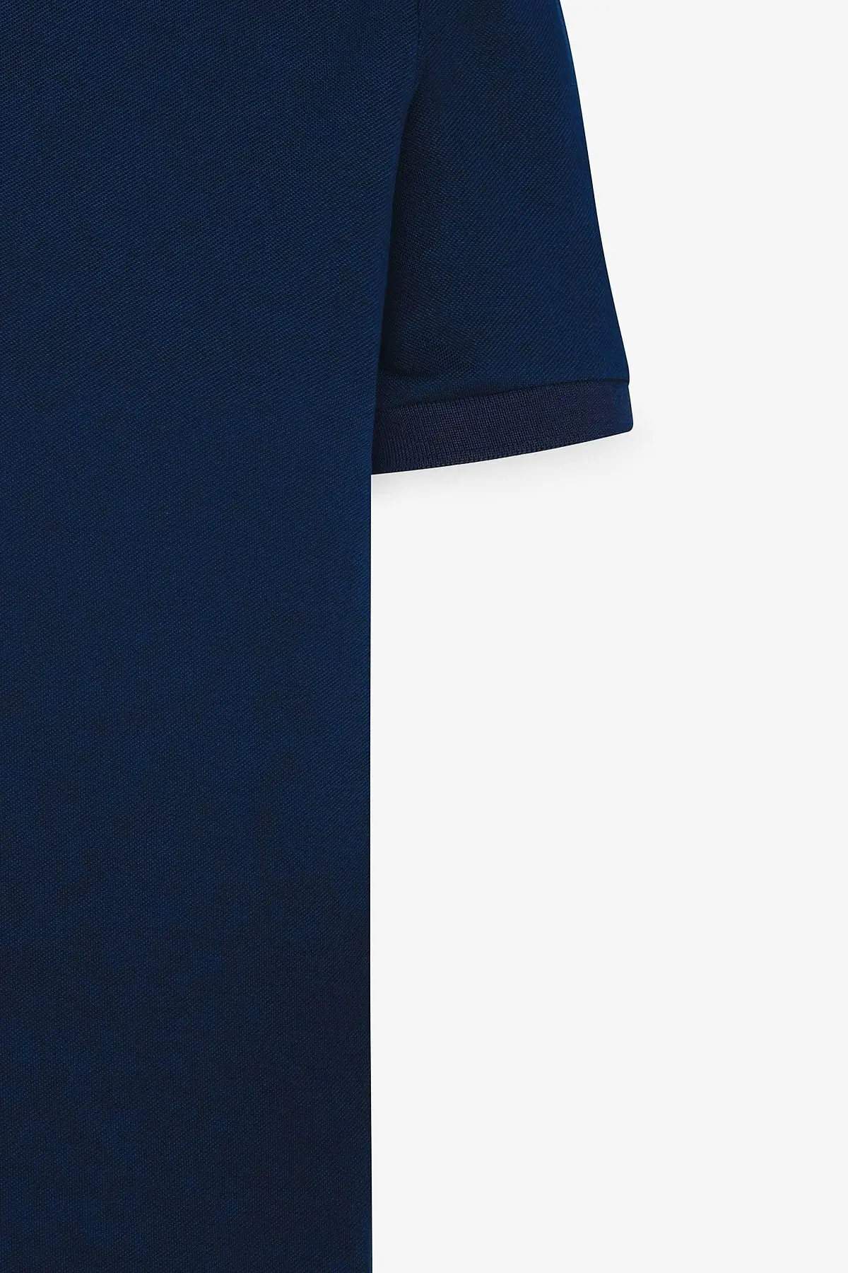 Erkek Çekmeyen Pamuklu Kumaş Slim Fit Dar Kesim Lacivert Kıvrılmaz Polo Yaka Tişört