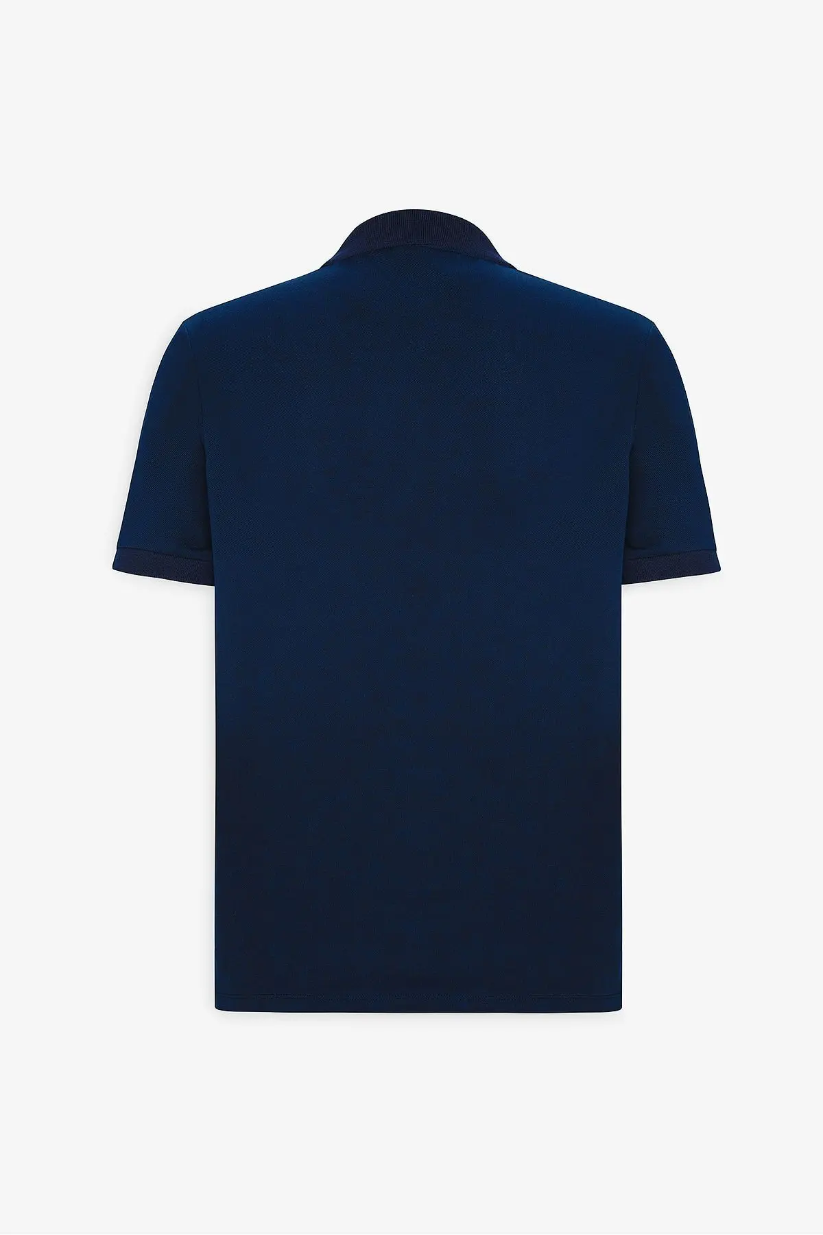 Erkek Çekmeyen Pamuklu Kumaş Slim Fit Dar Kesim Lacivert Kıvrılmaz Polo Yaka Tişört