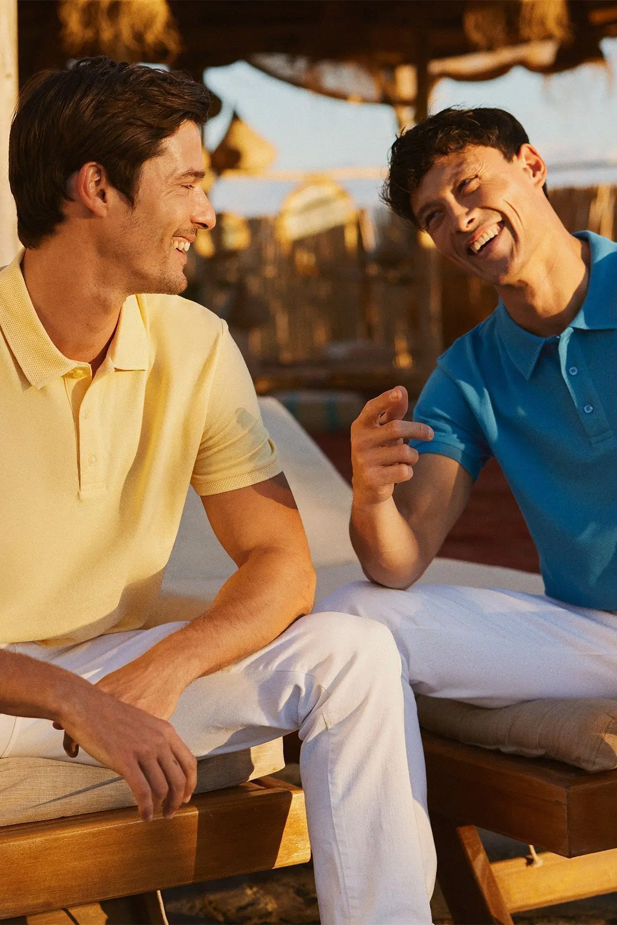 Erkek Sarı %100 Pamuk Kıvrılmaz Pike Polo Yaka Slim Fit Dar Kesim Tişört