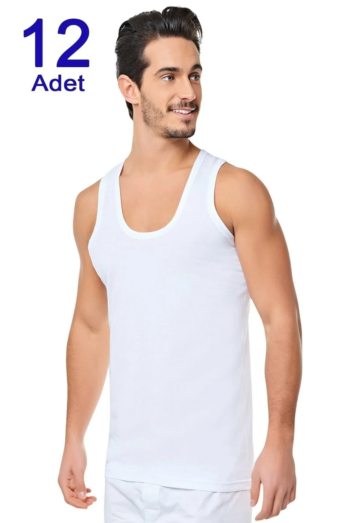 Seher Yıldız Erkek Penye Atlet 12 Adet Beyaz 0001