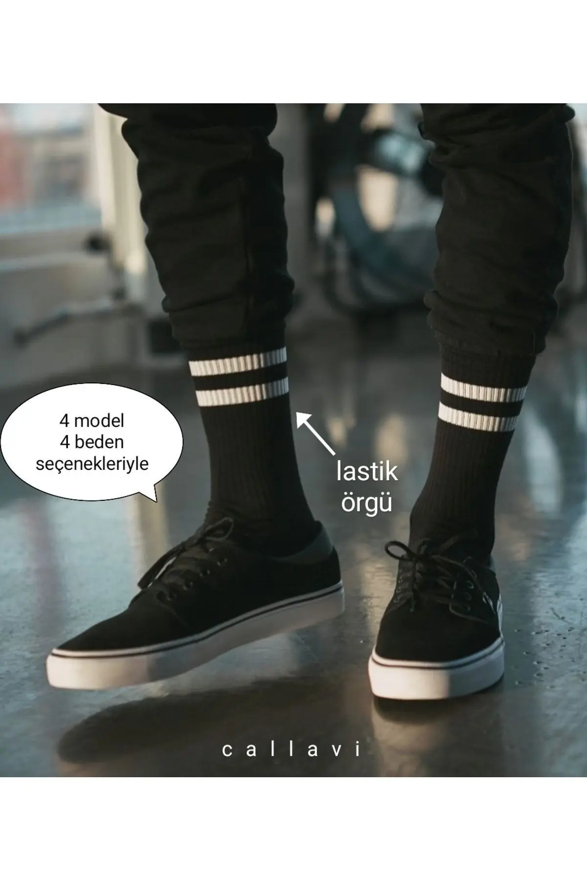 unisex çizgili kolej çorap 4 çift