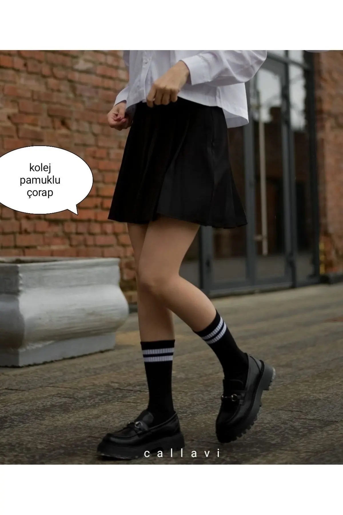 unisex çizgili kolej çorap 4 çift