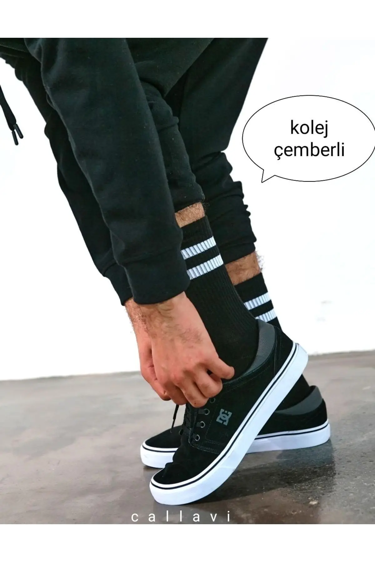 unisex çizgili kolej çorap 4 çift