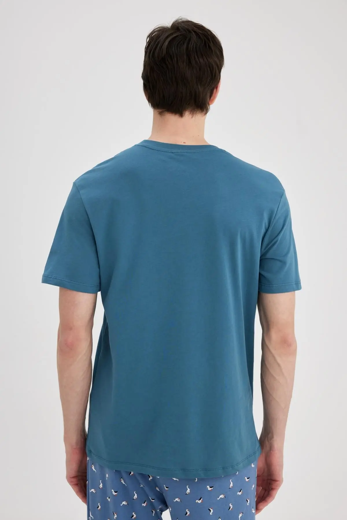 New Regular Fit Bisiklet Yaka Kısa Kollu %100 Pamuk Basic Tişört V7699az24sp