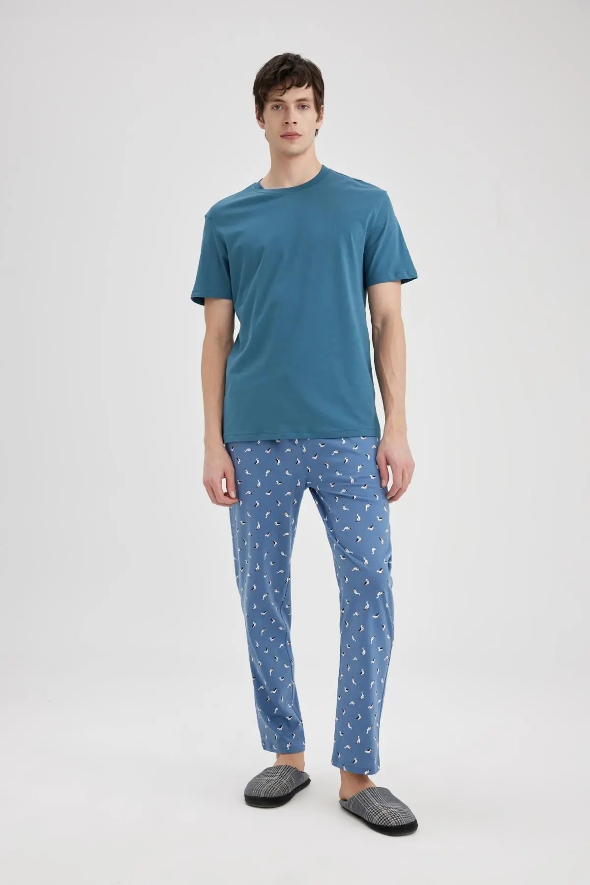 New Regular Fit Bisiklet Yaka Kısa Kollu %100 Pamuk Basic Tişört V7699az24sp