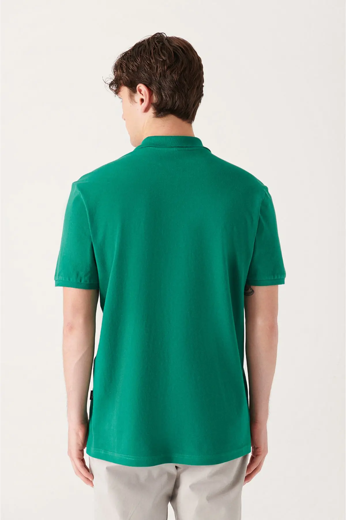 Erkek Yeşil Polo Yaka T-shirt %100 Pamuk Serin Tutan Regular Fit E001004