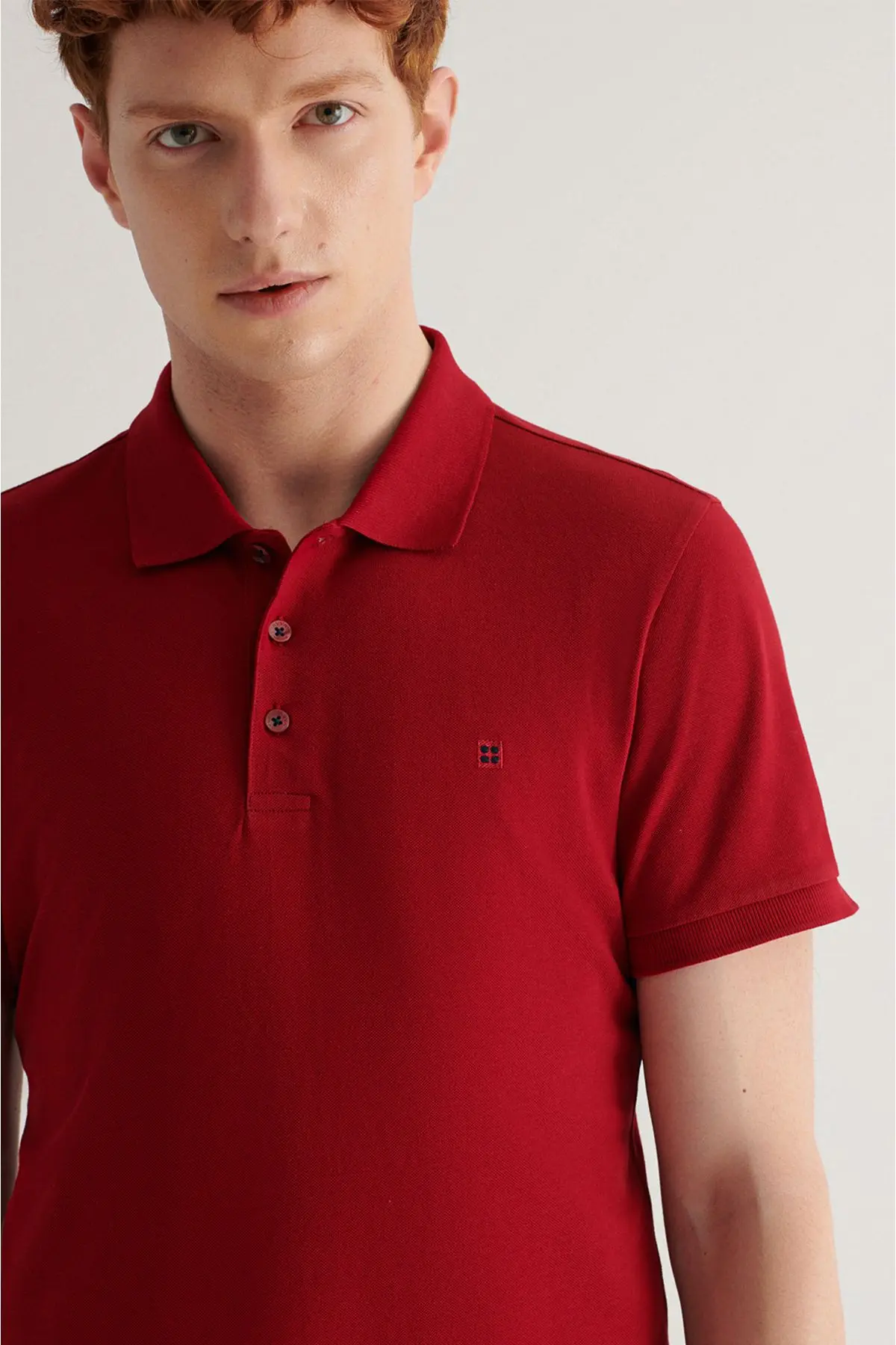 Erkek Bordo Polo Yaka T-shirt %100 Pamuk Serin Tutan Regular Fit E001004